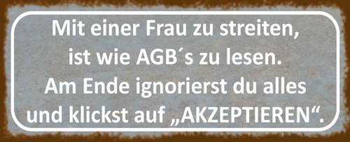 Blechschild 27x10 mit einer - blechschild,