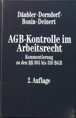 Agb kontrolle arbeitsrecht - im,